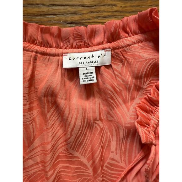 Current Air Dress Womens Large Ruffle Pleated Tiered Smocked Waist Boho Chic - Picture 2 of 6